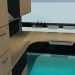 modello 3D Tavolo, ripiano armadio e armadio per l'area di lavoro - anteprima