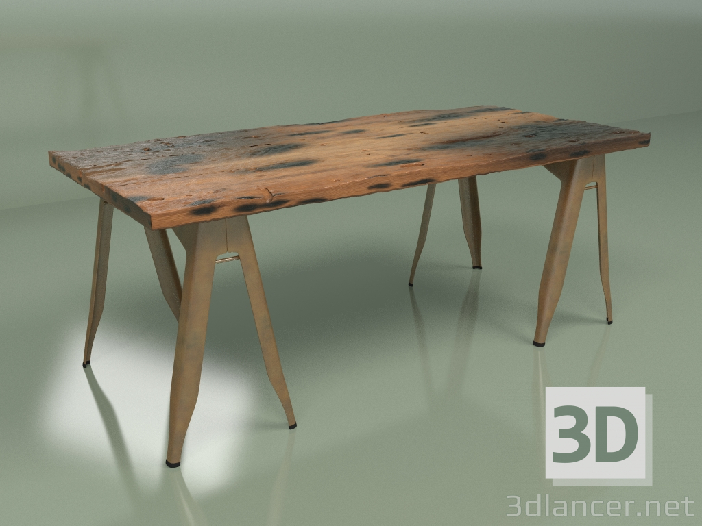 modèle 3D Table à manger Daphne Oldwood (bronze canon) - preview