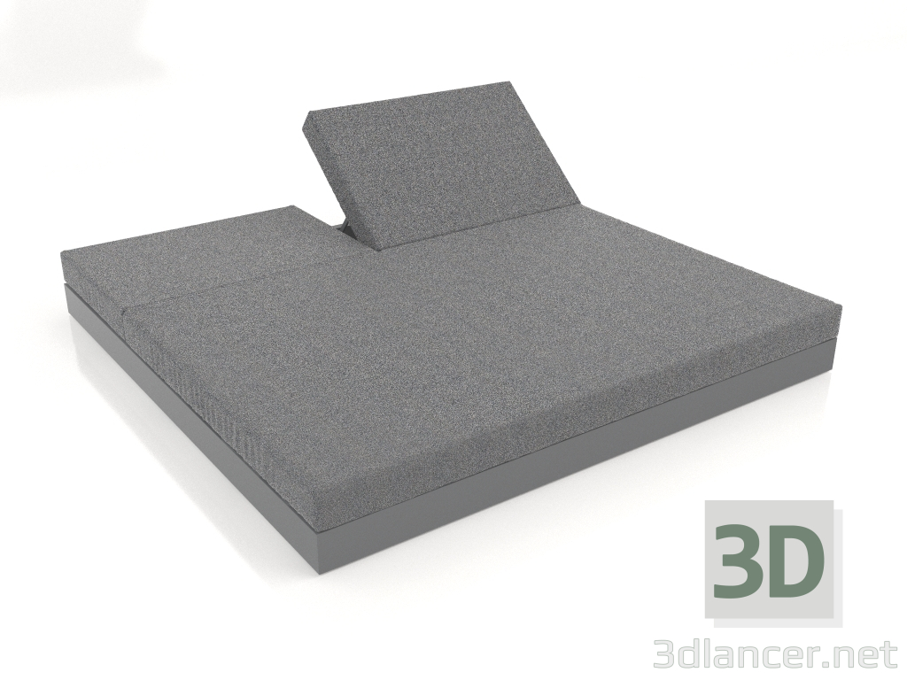 3D Modell Bett mit Rückenlehne 200 (Anthrazit) - Vorschau