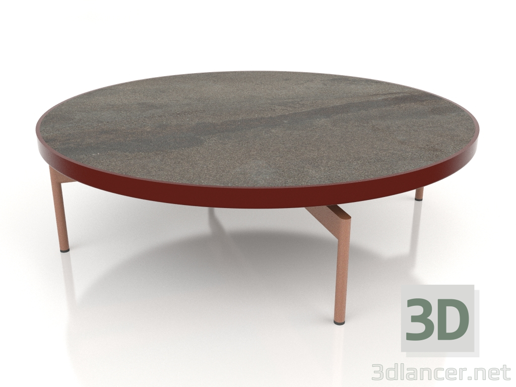 modello 3D Tavolino rotondo Ø120 (Rosso vino, DEKTON Radium) - anteprima