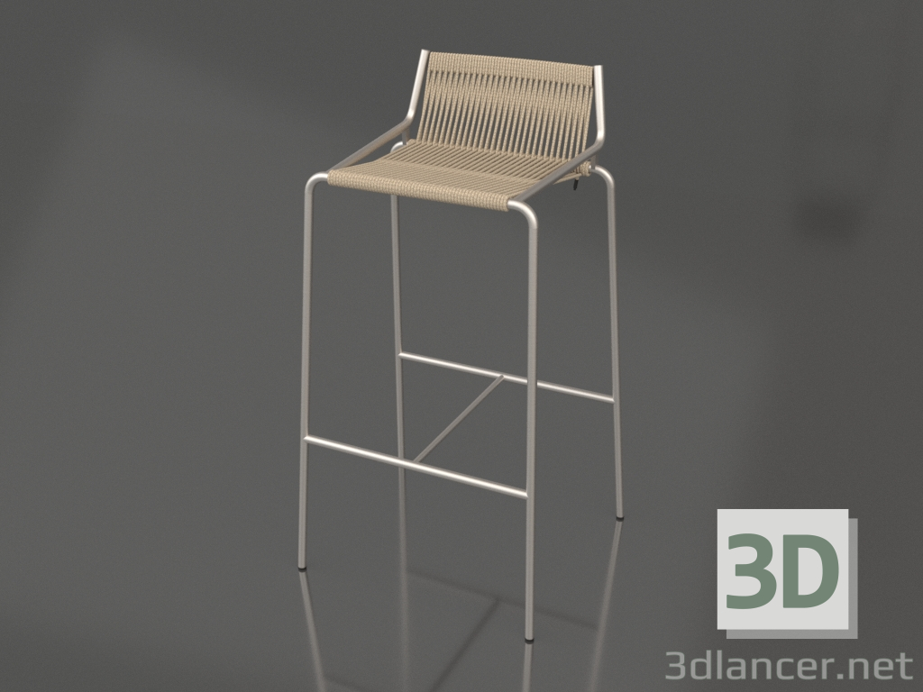 3D Modell Barhocker Noel H77 (Stahlgestell, Naturflaggenleine) - Vorschau