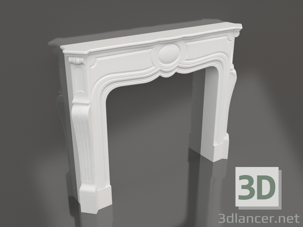 3d model Set of gypsum decor for fireplace 013 (1450x1150x218) - preview