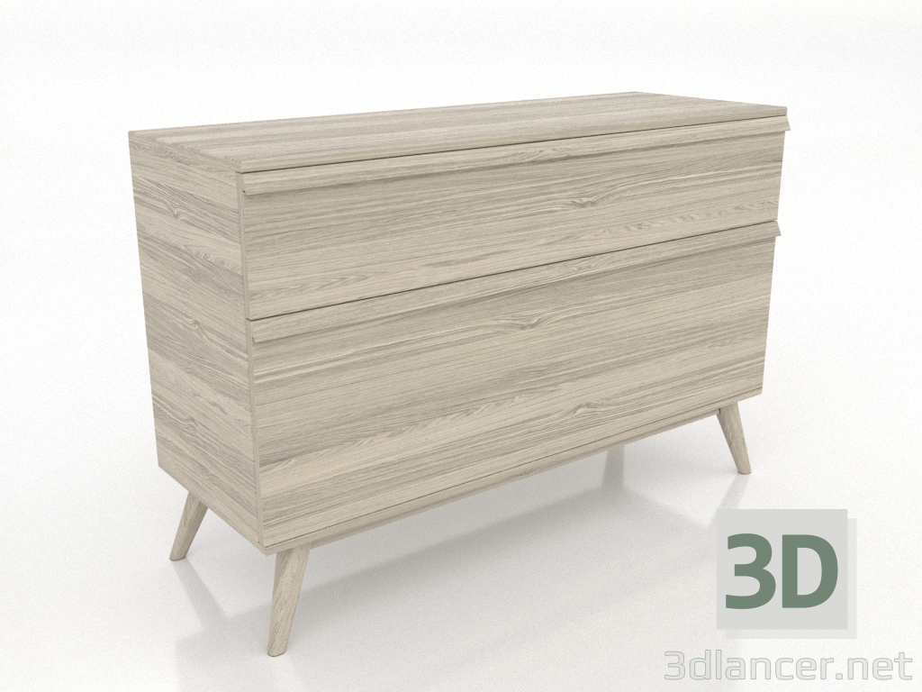 modèle 3D Commode 4 tiroirs 1200 mm (chêne éclairci) - preview modèle 3D Commode 4 tiroirs 1200 mm (chêne éclairci) - preview