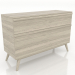modèle 3D Commode 4 tiroirs 1200 mm (chêne éclairci) - preview