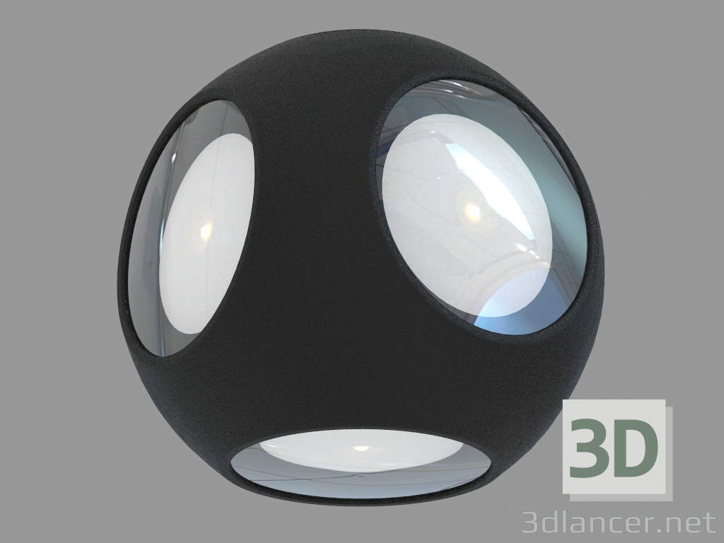 Modelo 3d Parede lâmpada LED (DL18442_14 Preto R Dim) - preview