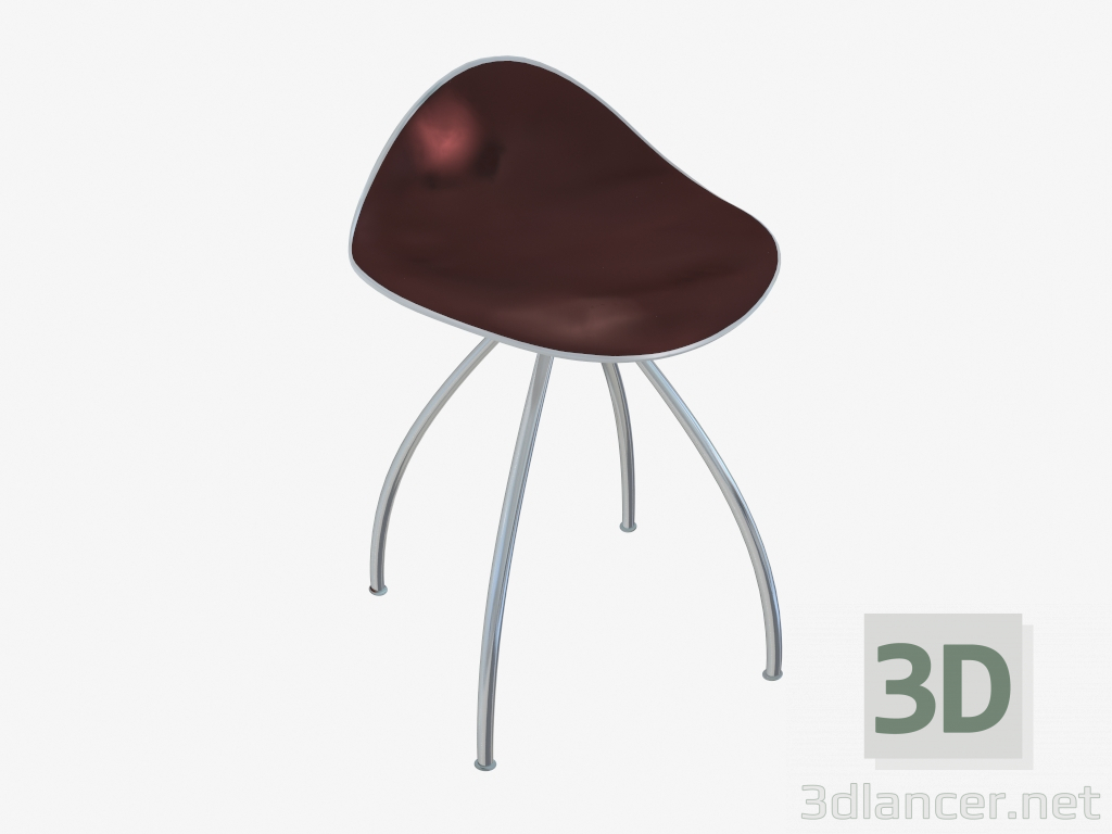 modèle 3D Chaise (blanc brun h46) - preview