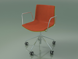 Sandalye 0466 (5 tekerlekli, kolçaklı, ön kaplamalı, polipropilen PO00118)