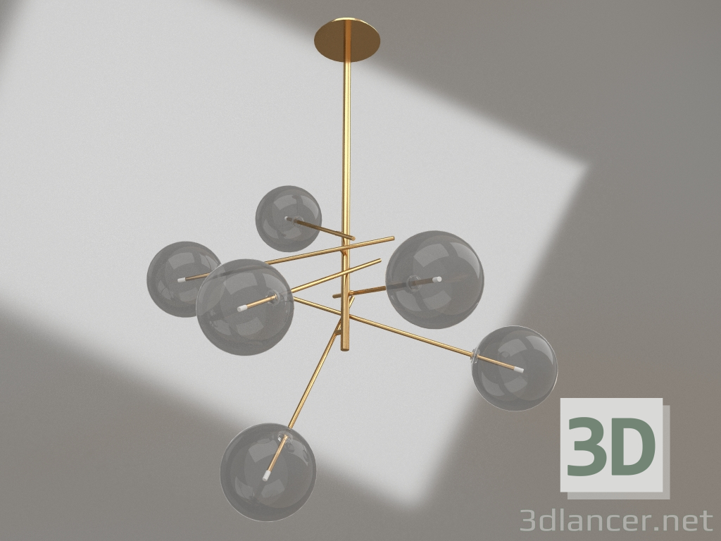modello 3D Lampadario Jeta bronzo (07517-6.20) - anteprima
