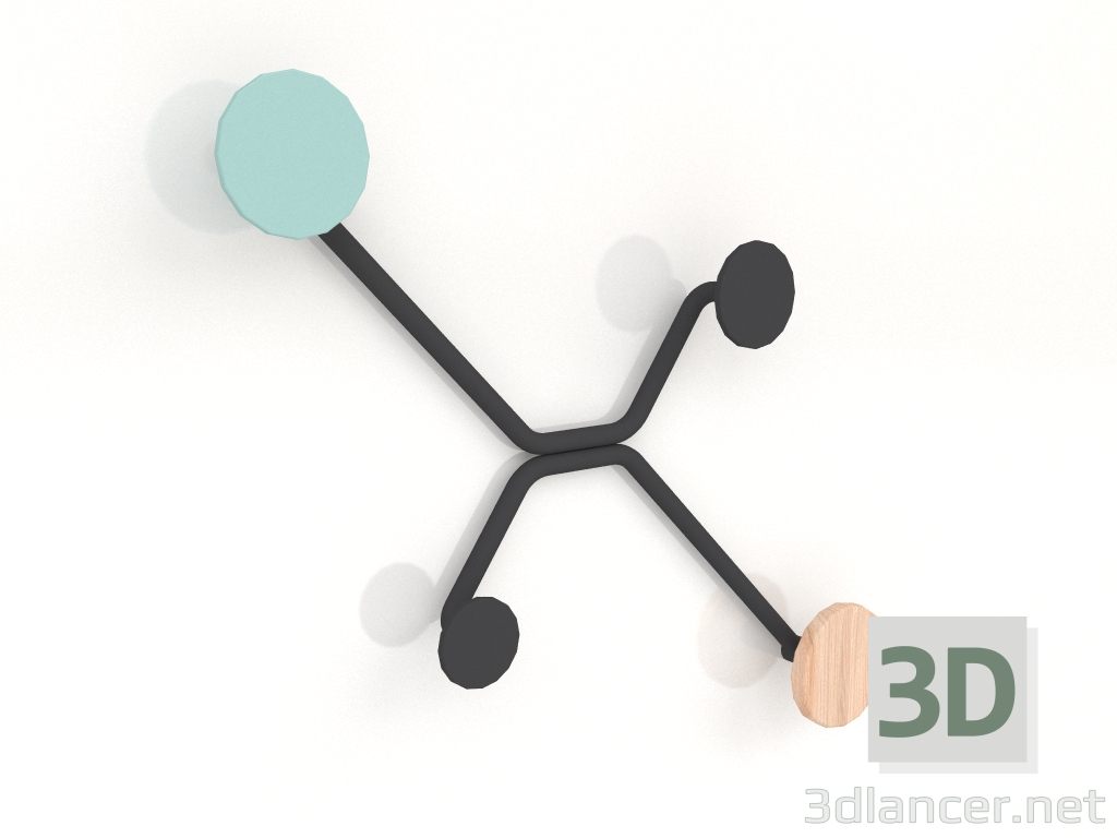 3D modeli Duvar askı kancası (Açık yeşil) - önizleme