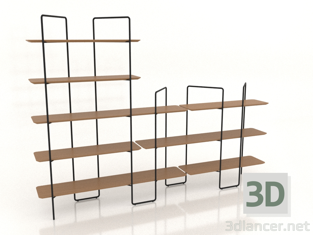 3d model Rack modular (composición 12 (05+10+U)) - vista previa