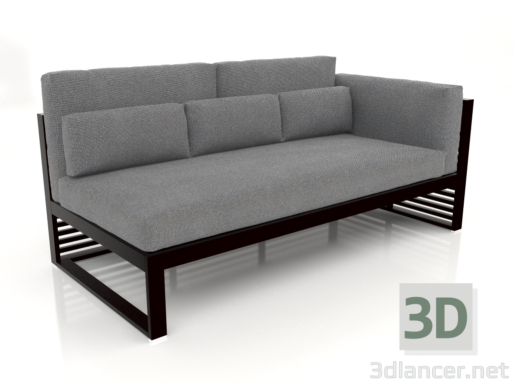 3D Modell Modulares Sofa, Abschnitt 1 rechts, hohe Rückenlehne (Schwarz) - Vorschau