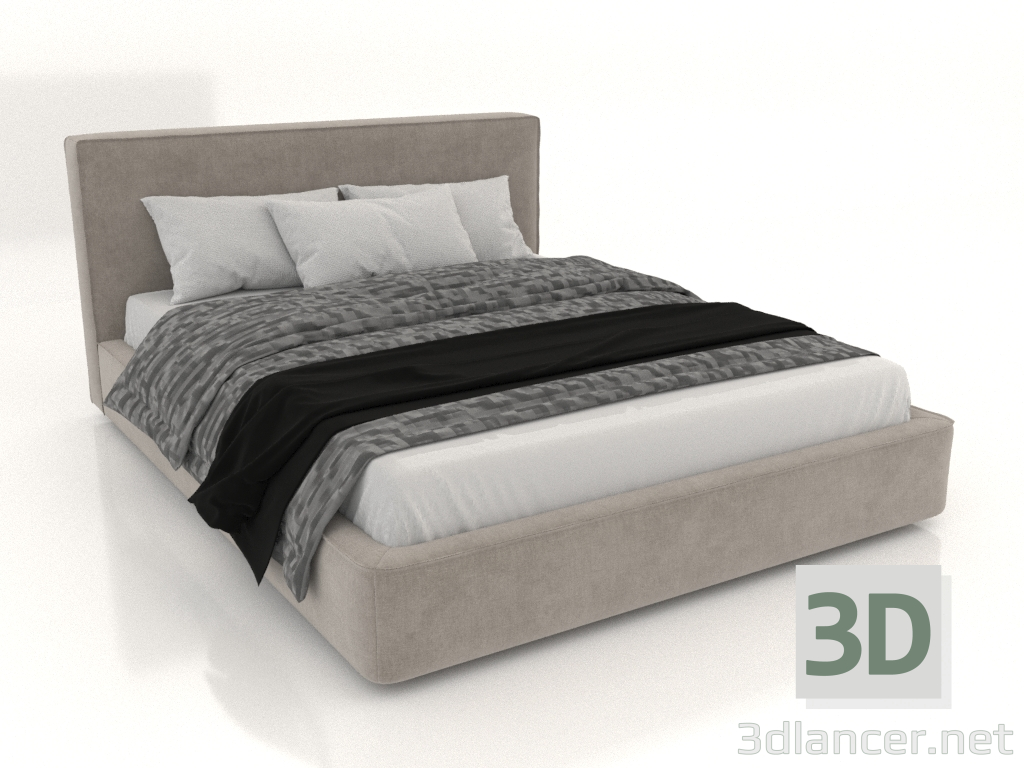 3d модель Дизайнерське ліжко м'яке двоспальне Brooklyn – превью