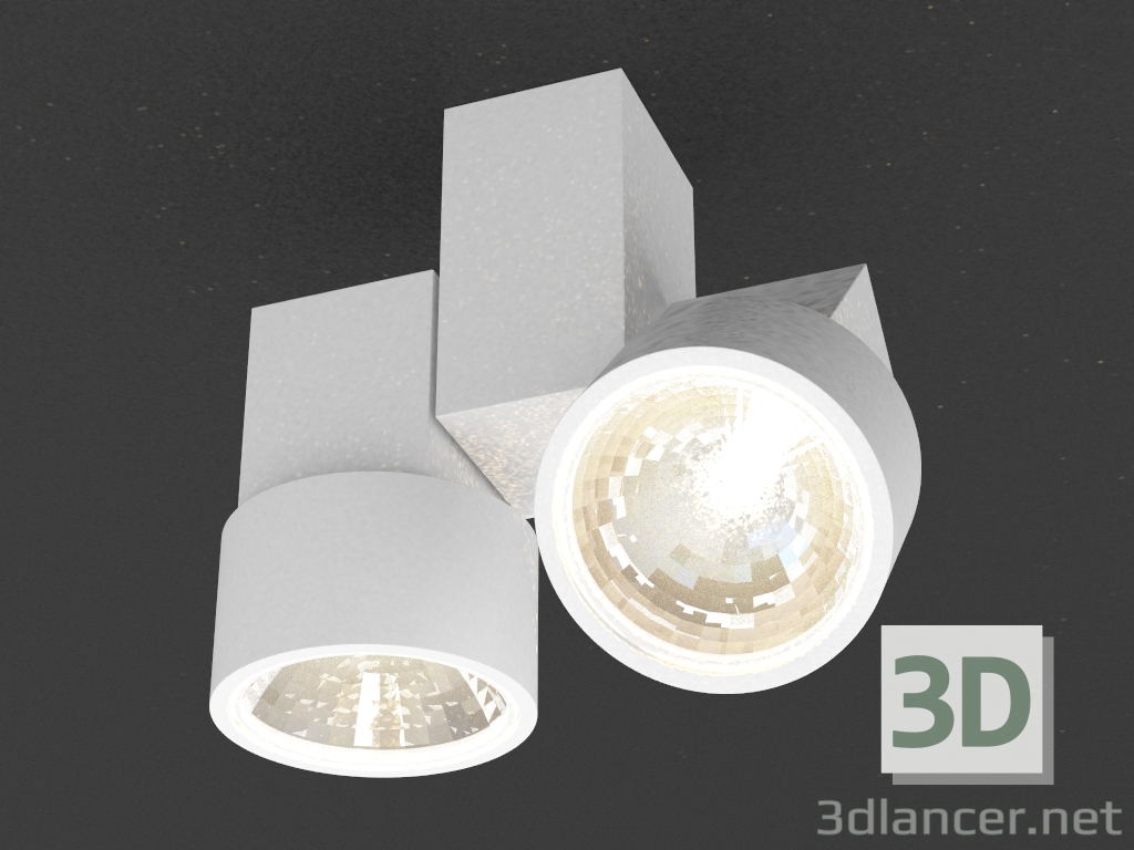 3 डी मॉडल भूतल एलईडी दीपक (DL18435_12WW-सफेद) - पूर्वावलोकन