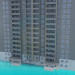 3 डी मॉडल आवासीय रहने वाले ब्लॉक - पूर्वावलोकन