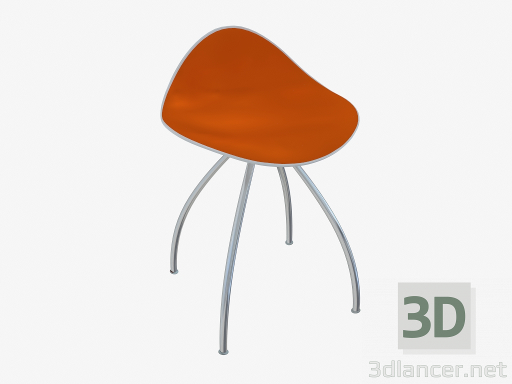 3D Modell Stuhl (weiß orange h46) - Vorschau