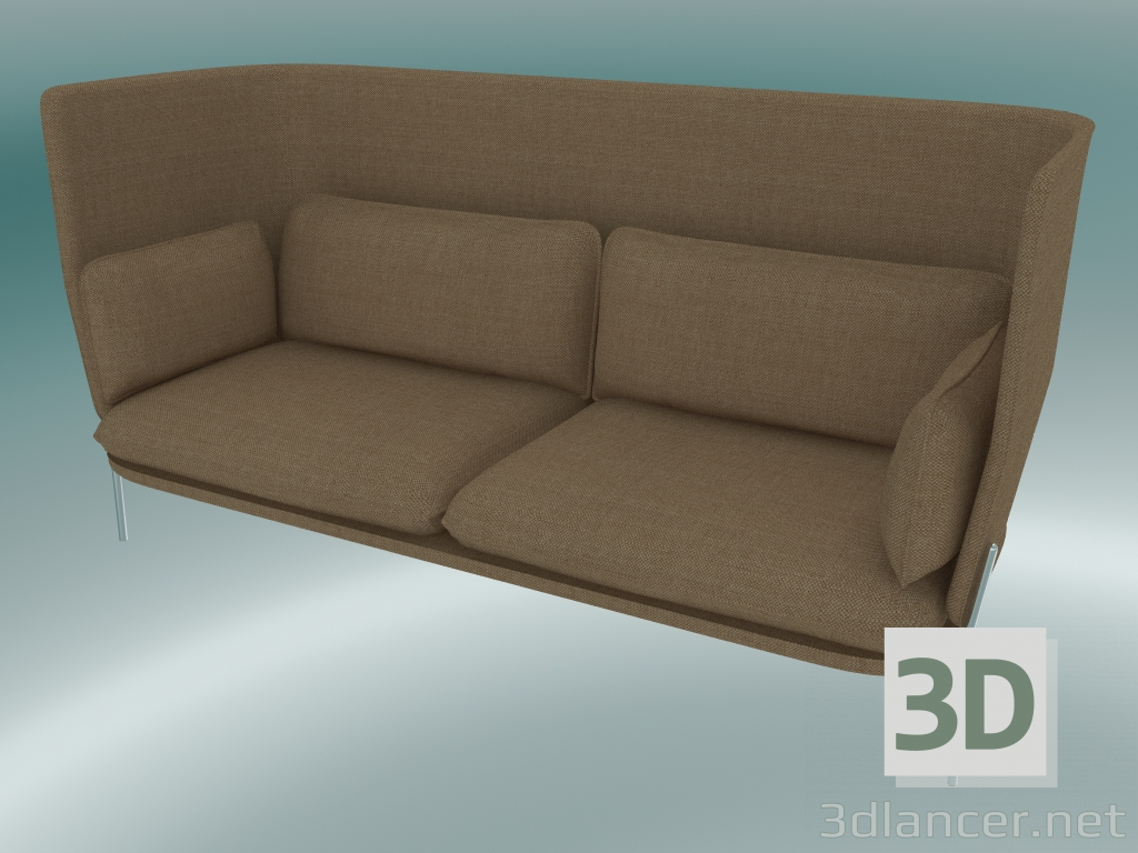 modello 3D Divano divano (LN7, 90x232 H 115 cm, gambe cromate, Hot Madison 495) - anteprima