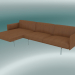 3d model Sofa with deck chair Outline, left (Refine Cognac Leather, Polished Aluminum) - preview