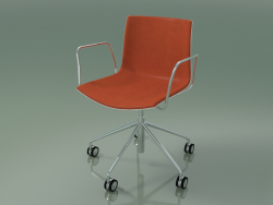 Sandalye 0466 (5 tekerlekli, kolçaklı, ön kaplamalı, polipropilen PO00101)
