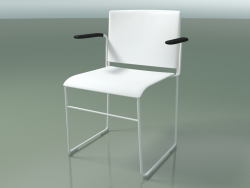 Cadeira empilhável com braços 6603 (polipropileno branco, V12)