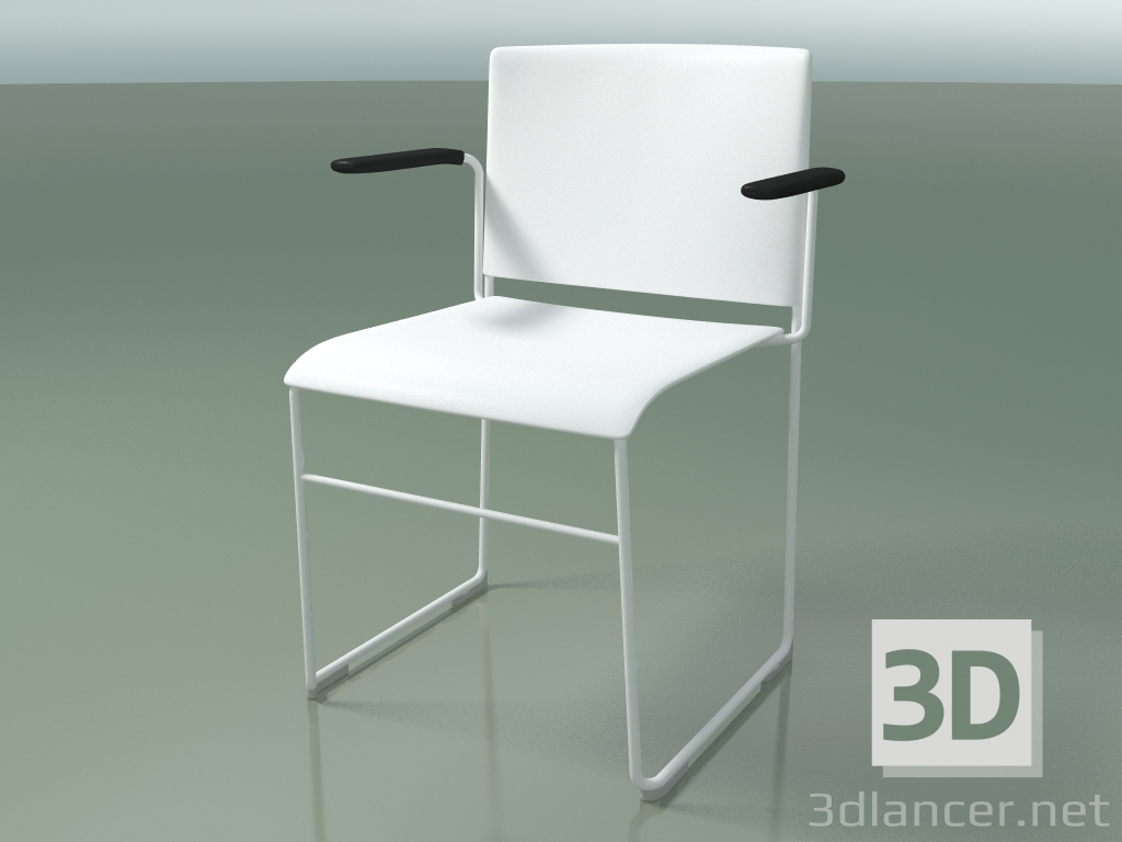3D modeli Kolçaklı istiflenebilir sandalye 6603 (polipropilen Beyaz, V12) - önizleme