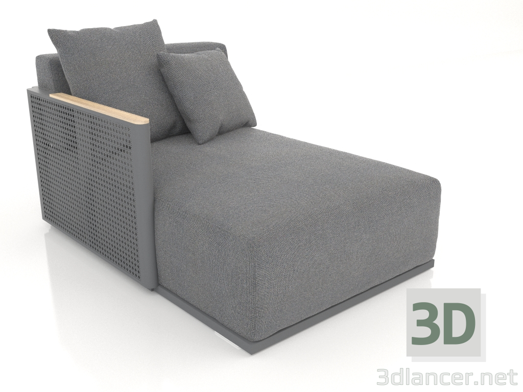 modèle 3D Module canapé section 2 gauche (Anthracite) - preview