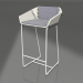 3d model Semi-bar chair with back (White) - preview