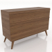 modèle 3D Commode 4 tiroirs 1200 mm (noyer clair) - preview