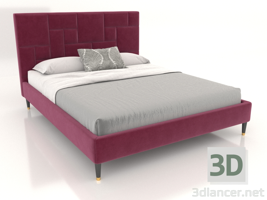 3d модель Ліжко двоспальне з узголів'ям Cali – превью