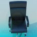 modèle 3D Chaise en cuir noir sur roulettes - preview