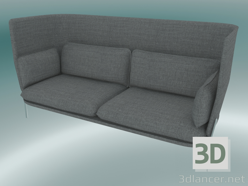 modello 3D Divano divano (LN7, 90x232 H 115 cm, gambe cromate, Hot Madison 724) - anteprima