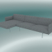 3d model Sofa with deck chair Outline, left (Vancouver 14, Polished Aluminum) - preview