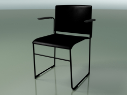 Stapelbarer Stuhl mit Armlehnen 6603 (Polypropylen Schwarz, V25)
