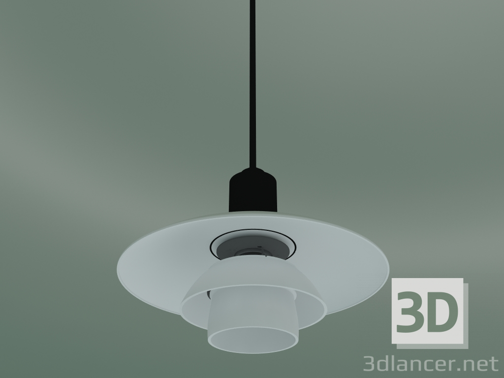 modello 3D Lampada a sospensione PH 2/1 (20W E14, BLK PVD CLII GLASS) - anteprima