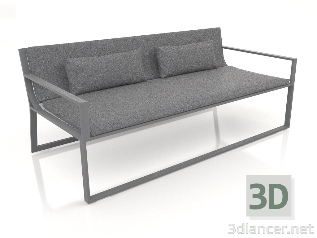 3D modeli 2'li kanepe (Antrasit) - önizleme