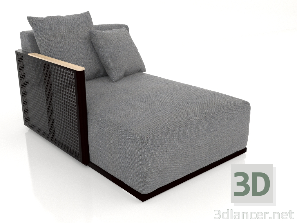 3d model Módulo sofá sección 2 izquierda (Negro) - vista previa