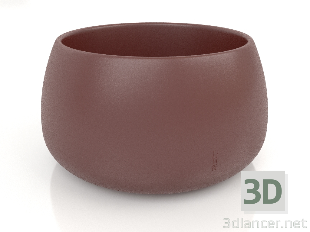 modèle 3D Pot de fleurs 3 (Vin rouge) - preview