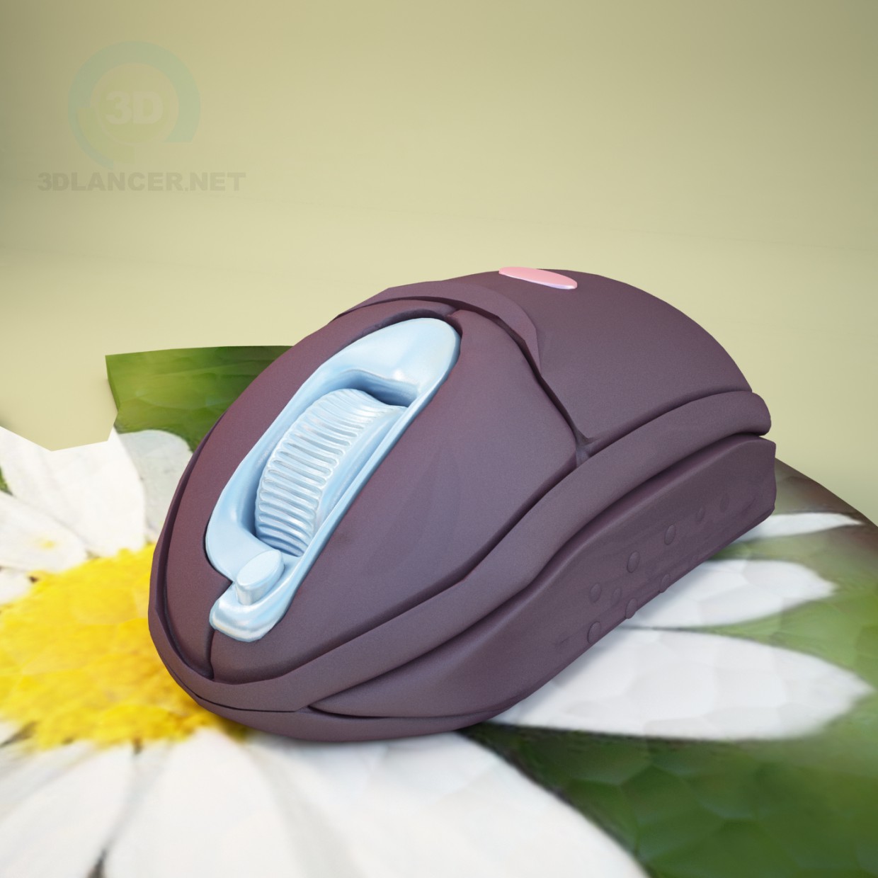 Modelo 3d Mouse sem fio - preview