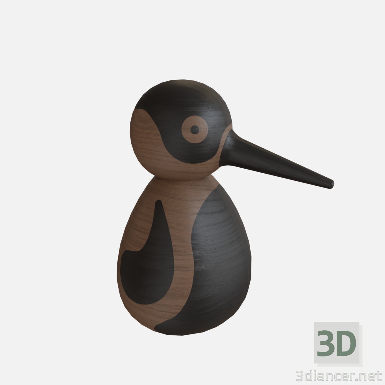 Pájaro carpintero de madera 3D modelo Compro - render