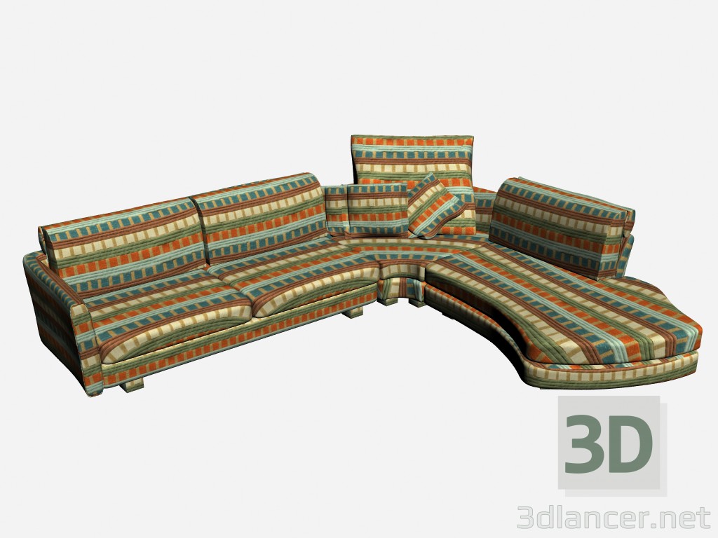 3 डी मॉडल सोफा 3 Metropol - पूर्वावलोकन