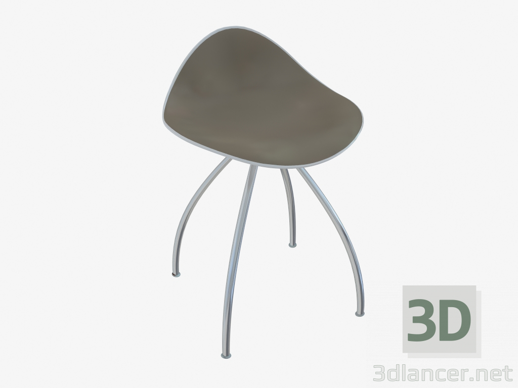 modèle 3D Chaise (taupe blanc h46) - preview