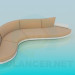 3d model Sofa with curved stand - preview