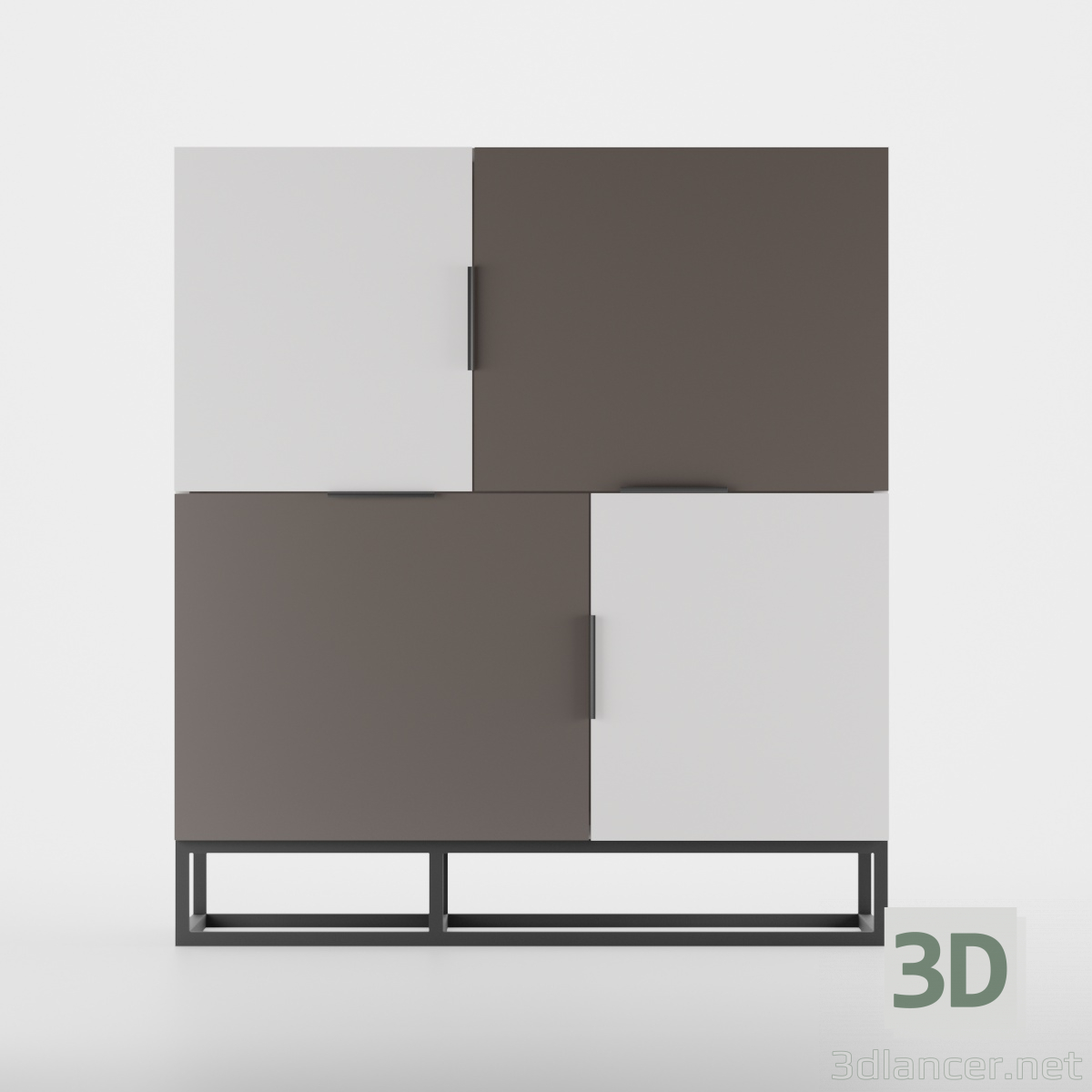3d Chest of drawers-Loft-Pure-4-doors model buy - render
