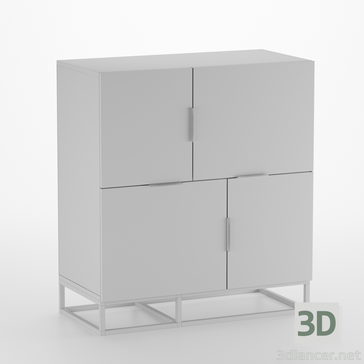 Kommode-Loft-Pure-4-türig 3D-Modell kaufen - Rendern