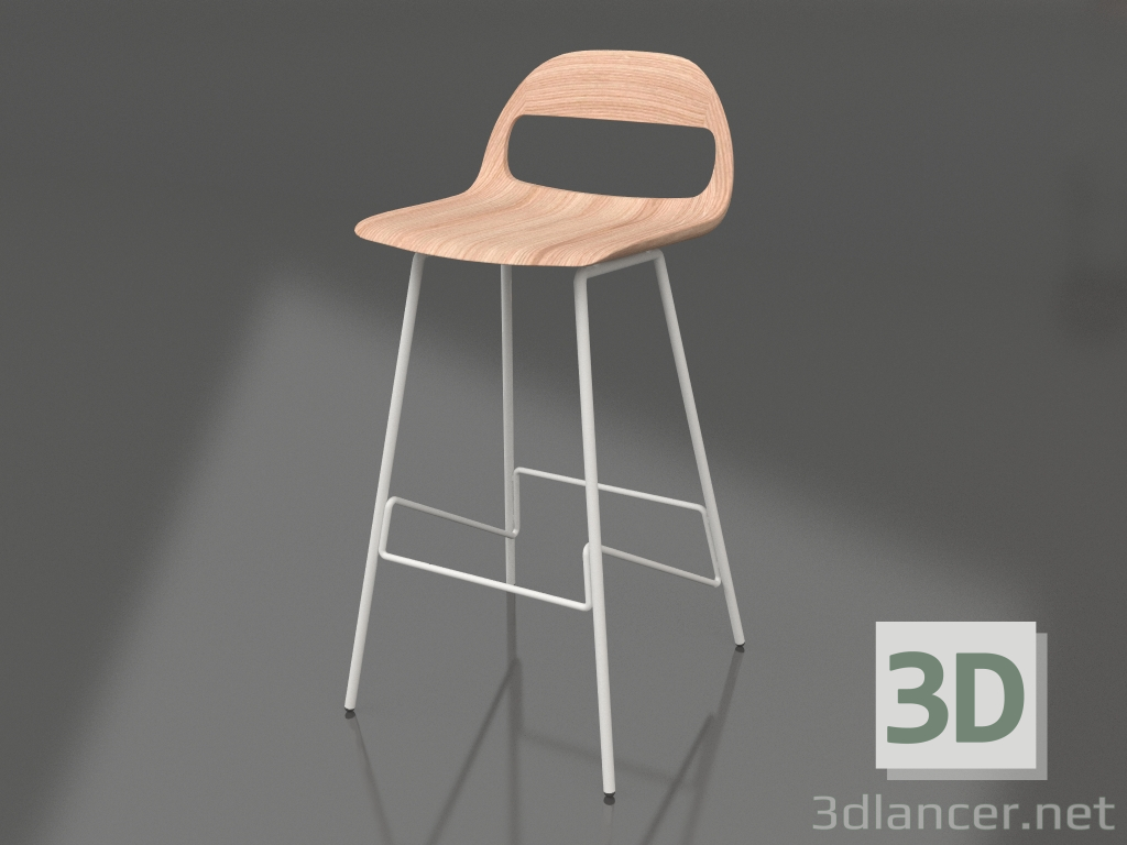 3d model Bar stool Leina (White) - preview