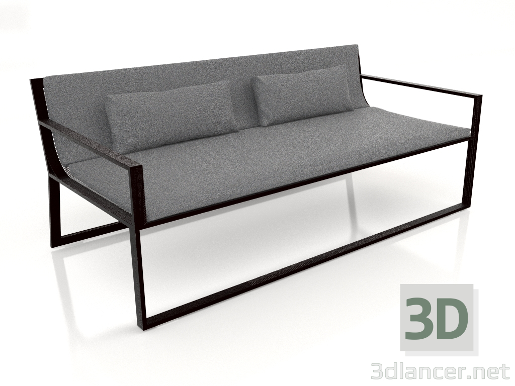 3D modeli 2'li kanepe (Siyah) - önizleme