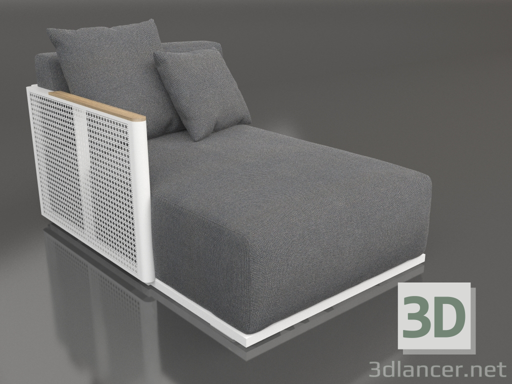 modèle 3D Module canapé section 2 gauche (Blanc) - preview