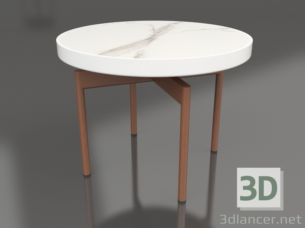 modello 3D Tavolino rotondo Ø60 (bianco, DEKTON Aura) - anteprima
