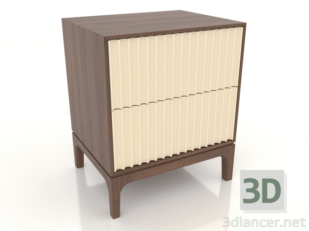 3d model Bedside table FARGO 2 drawers with milled facades (vanilla, tobacco oak, option 2) - preview 3d model Bedside table FARGO 2 drawers with milled facades (vanilla, tobacco oak, option 2) - preview