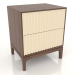 3d model Bedside table FARGO 2 drawers with milled facades (vanilla, tobacco oak, option 2) - preview
