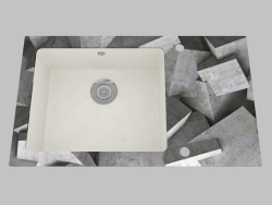 Pia de granito de vidro, 1 câmara com uma asa para secagem - Capella com borda redonda (ZSC AB1C)